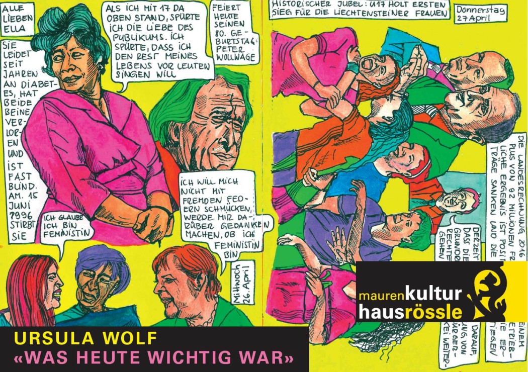 Ab 27. Oktober im Kulturhaus Rössle: Ausstellung "Was heute wichtig war" von Ursula Wolf. 